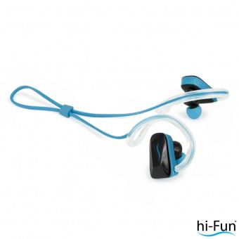 TECNOSHOP Auricolari in-ear Hi-Fun Hi-Sport bluetooth con gancio blu e nero